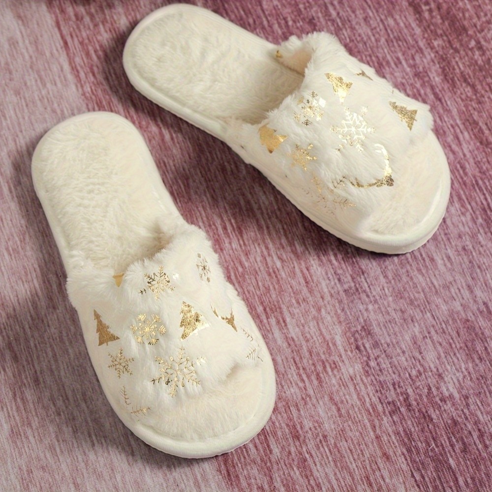 Shoe Tree - Open-Toe Christmas Tree Slippers Snowflake Non