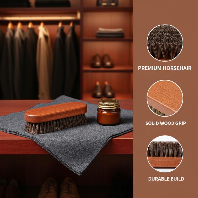 1PC Wood Shoe Brush Horse Hair - đánh giá và giá Shoe Cleaning Brush