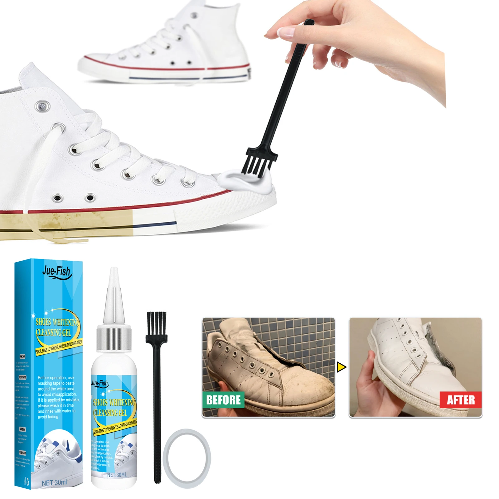 White Shoes Cleaning Gel Stain - đánh giá và giá Sneaker Cleaner